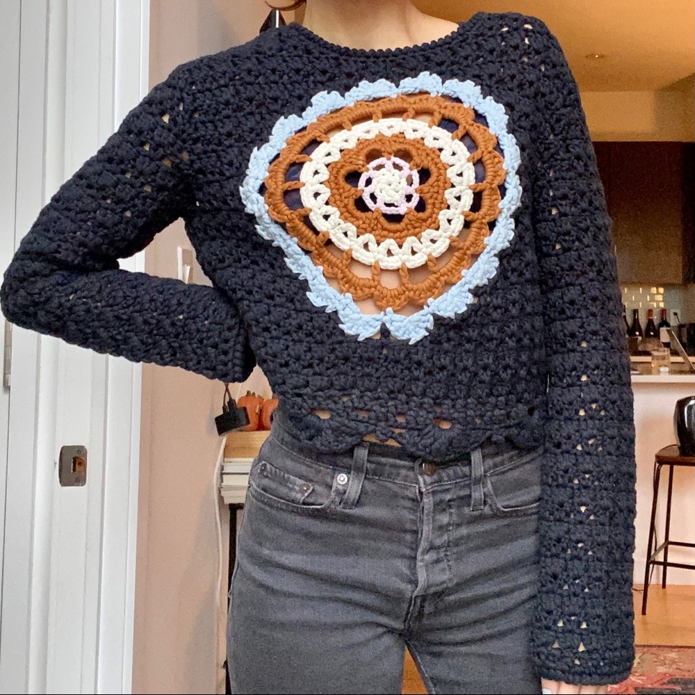 Altuzarra Crochet Cropped Sweater
